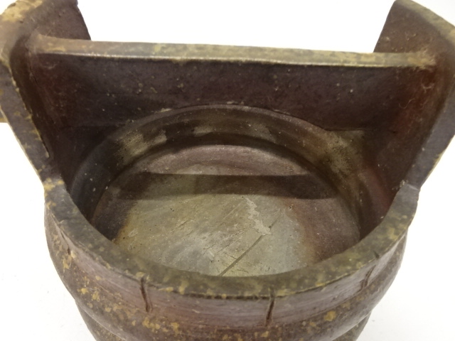  備前焼　鈴木黄弌造　手桶